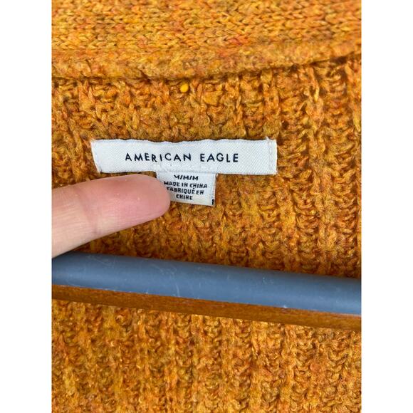 American Eagle Womens Cardigan Sz M Oversized Cobain Indie Hipster Grunge Orange - Picture 5 of 11